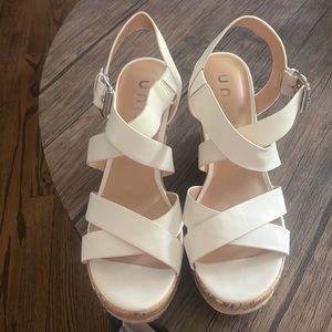 White strap wedges